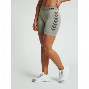 Hummel First Seamless Tr Sht Tigh W Hoodie Damen Grau | 514451-865