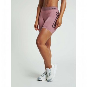 Hummel First Seamless Tr Sht Tigh W Kurze Hose Damen Rosa | 240231-180