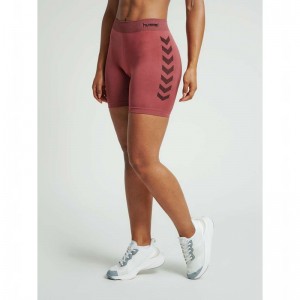 Hummel First Seamless Tr Sht Tigh W Kurze Hose Damen Rot | 265057-070