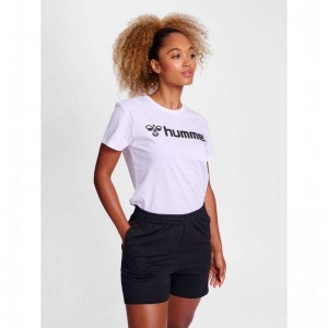 Hummel Go 2.0 Logo S/S Sport BH Damen Weiß | 382724-751