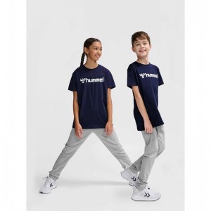 Hummel Go 2.0 Logo S/S T-shirts Kinder Navy | 898404-430