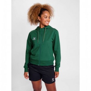 Hummel Go 2.0 Zip Hoodie Damen Grün | 133217-787
