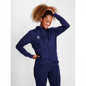 Hummel Go 2.0 Zip Hoodie Damen Navy | 894437-528