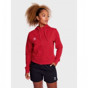 Hummel Go 2.0 Zip Hoodie Damen Rot | 194803-285