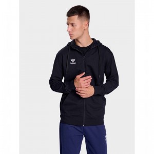 Hummel Go 2.0 Zip Hoodie Herren Schwarz | 045483-206