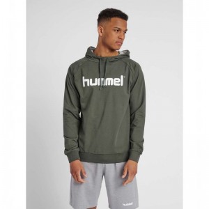 Hummel Go Cotton Logo Hoodie Herren Olivgrün | 501808-991