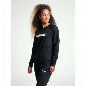 Hummel Go Cotton Logo Sweatshirts Damen Schwarz | 498009-404