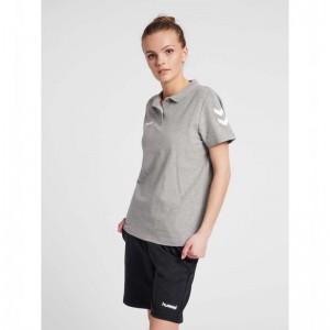 Hummel Go Cotton Polo Jacken Damen Grau | 753337-541