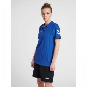 Hummel Go Cotton Polo T-shirts Damen Blau | 954744-326