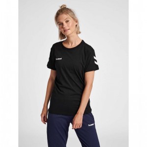 Hummel Go Cotton S/S Hoodie Damen Schwarz | 063359-885