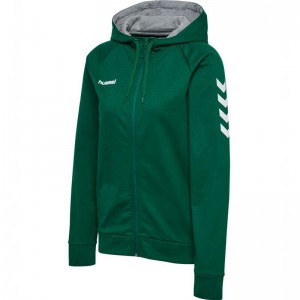 Hummel Go Cotton Zip Hoodie Damen Grün | 816908-583