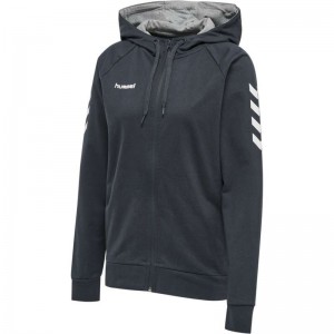 Hummel Go Cotton Zip Hoodie Damen Schwarz | 815657-882