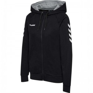 Hummel Go Cotton Zip Hoodie Damen Schwarz | 317828-117