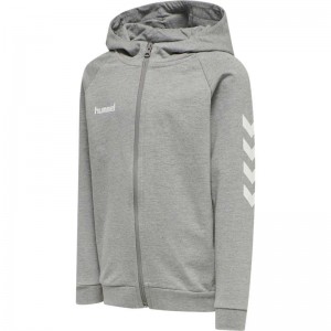 Hummel Go Cotton Zip Hoodie Kinder Grau | 196688-267