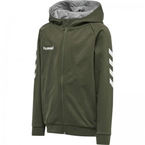Hummel Go Cotton Zip Hoodie Kinder Grün | 644407-405