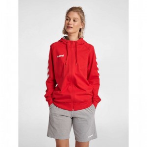 Hummel Go Cotton Zip Hose Damen Rot | 885534-550