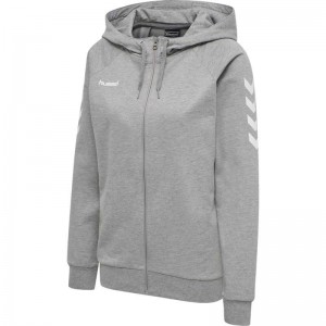 Hummel Go Cotton Zip Jacken Damen Grau | 204849-665