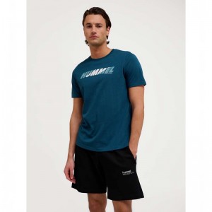 Hummel Graphic Bold Logo T-shirts Herren Navy | 346020-841