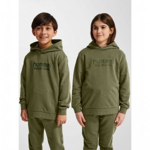 Hummel Jr Base Hoodie Kinder Grün | 266733-499