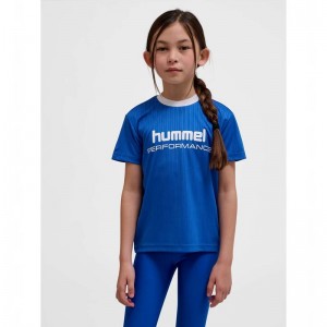 Hummel Jr Fast Loose S/S T-shirts Kinder Blau | 118682-029