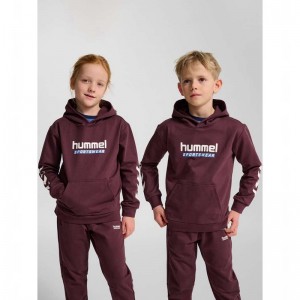 Hummel Jr Logo Hoodie Kinder Bordeaux | 759227-359