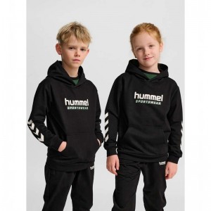 Hummel Jr Logo Hoodie Kinder Schwarz | 660181-846