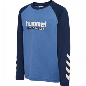 Hummel Jr Logo L/S Sportbekleidung Kinder Blau | 650671-130