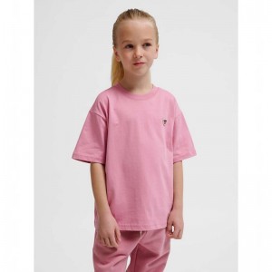 Hummel Jr Loose S/S Bee T-shirts Kinder Rosa | 655968-286