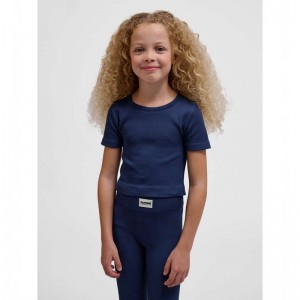 Hummel Jr Seamless Rib S/S T-shirts Kinder Schwarz | 000235-328