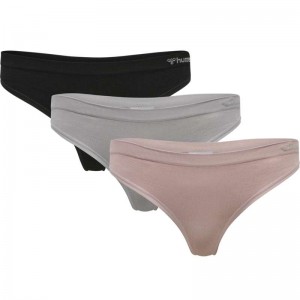 Hummel Juno 3 Pack Seamless Tanga Damen Rosa | 221499-134