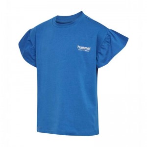 Hummel Kasandra S/S T-shirts Kinder Blau | 293129-933