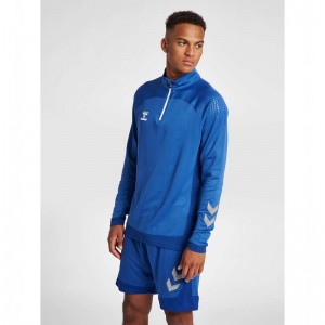 Hummel Lead Half Zip Hoodie Herren Blau | 531298-180