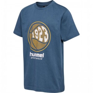 Hummel Leo S/S T-shirts Kinder Blau | 060686-170