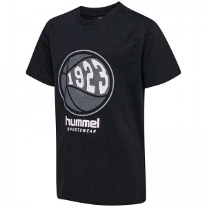 Hummel Leo S/S T-shirts Kinder Schwarz | 703582-036