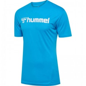 Hummel Logo S/S Trikot Herren Blau | 842292-794