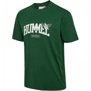 Hummel Loose S/S University Bee T-shirts Herren Grün | 345633-191
