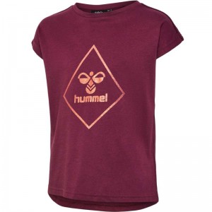 Hummel Luna S/S Hoodie Kinder Bordeaux | 806845-053