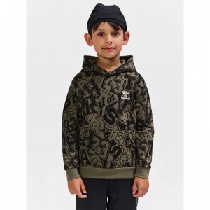 Hummel Molt Hoodie Kinder Olivgrün | 218610-993