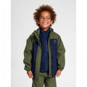 Hummel Monsun Tex Shell Jacken Kinder Olivgrün | 694850-025