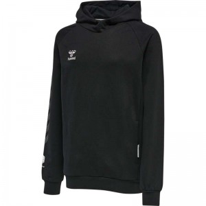 Hummel Move Grid Cotton Hoodie Kinder Schwarz | 767941-392