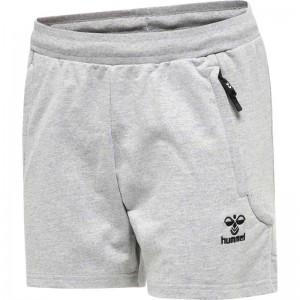 Hummel Move Grid Cotton Kurze Hose Damen Grau | 709029-378
