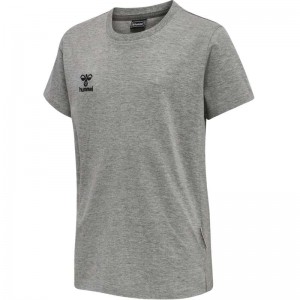Hummel Move Grid Cotton S/S Kid T-shirts Kinder Grau | 669017-351