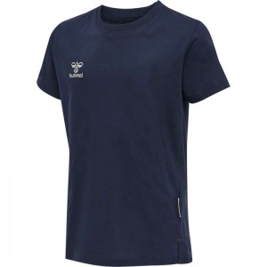 Hummel Move Grid Cotton S/S Kid T-shirts Kinder Navy | 027174-819