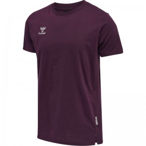 Hummel Move Grid Cotton S/S T-shirts Herren Bordeaux | 122797-299
