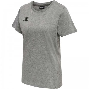 Hummel Move Grid Cotton S/S Wom Hose Damen Grau | 450587-730