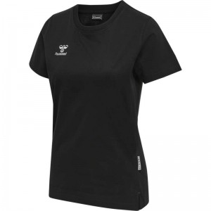 Hummel Move Grid Cotton S/S Wom T-shirts Damen Schwarz | 408087-138
