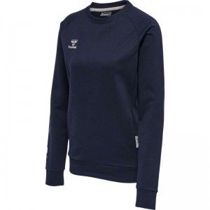 Hummel Move Grid Cotton Sweatshirts Damen Navy | 277665-790