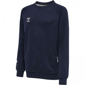 Hummel Move Grid Cotton Sweatshirts Kinder Navy | 151468-606