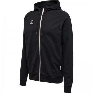 Hummel Move Grid Cotton Zip Hoodie Herren Schwarz | 122966-120