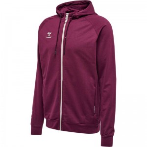 Hummel Move Grid Cotton Zip Hoodie Herren Bordeaux | 248496-104